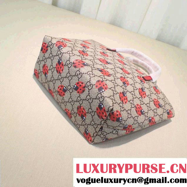 Gucci Children'S GG Supreme Canvas Tote Bag 410812 Ladybugs 2016
