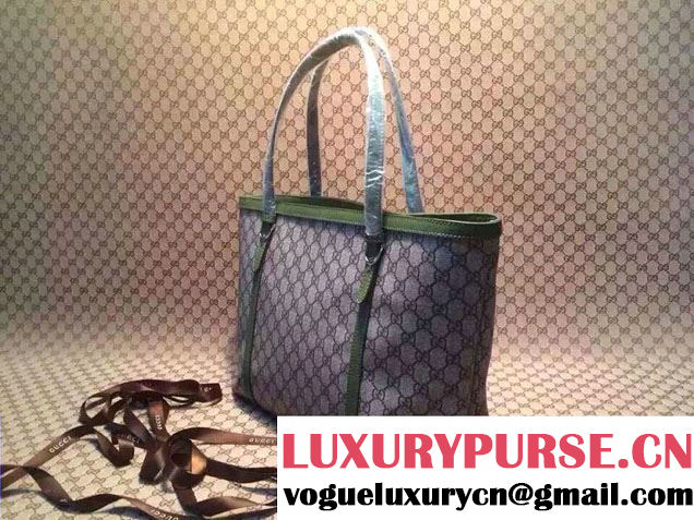 Gucci Nice GG Supreme Canvas Tote Medium Bag 309613 Green