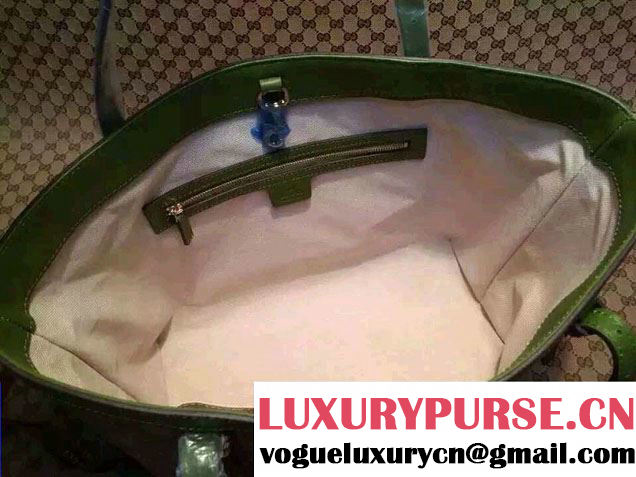 Gucci Nice GG Supreme Canvas Tote Medium Bag 309613 Green