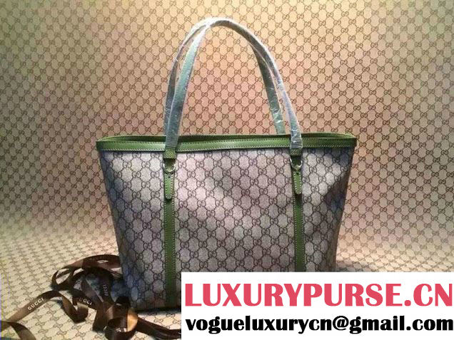 Gucci Nice GG Supreme Canvas Tote Medium Bag 309613 Green