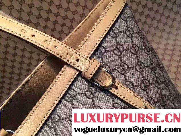 Gucci Nice GG Supreme Canvas Tote Medium Bag 309613 Apricot