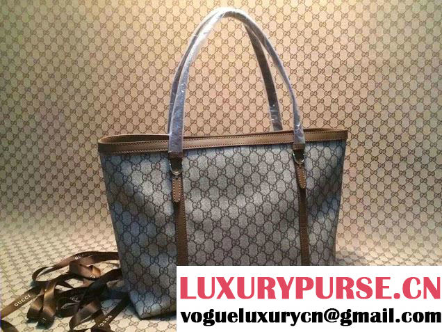 Gucci Nice GG Supreme Canvas Tote Medium Bag 309613 Khaki