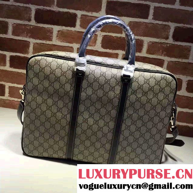 Gucci Briefcase Bag 201480 GG Plus Coffee