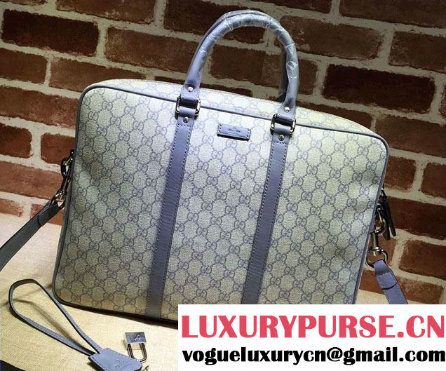 Gucci Briefcase Bag 201480 GG Plus Gray