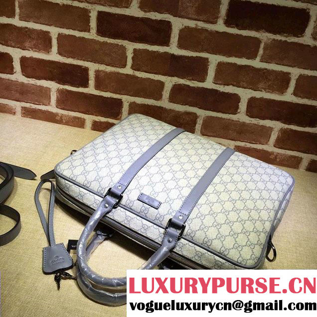 Gucci Briefcase Bag 201480 GG Plus Gray