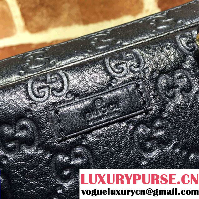 Gucci Briefcase Bag 201480 Guccissima Leather Black
