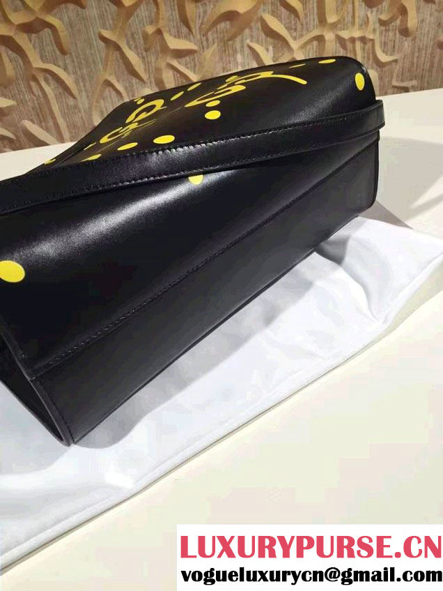 Gucci GucciGhost with Real Leather Tote Small Bag 409380 Black/Yellow 2016