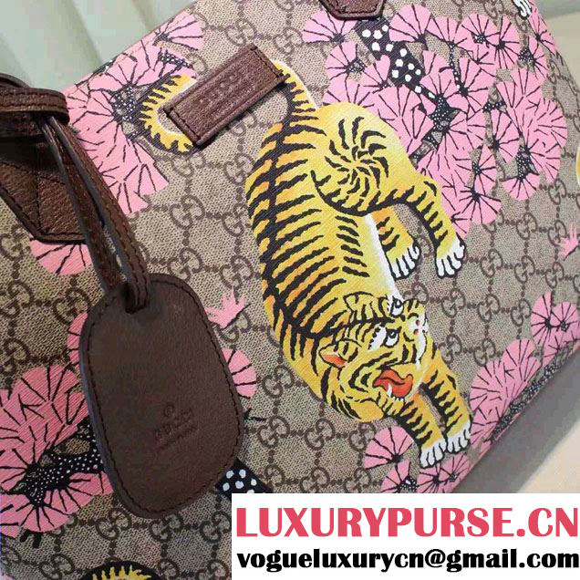 Gucci Bengal GG Supreme Tote Medium Bag 412096 Pink 2016