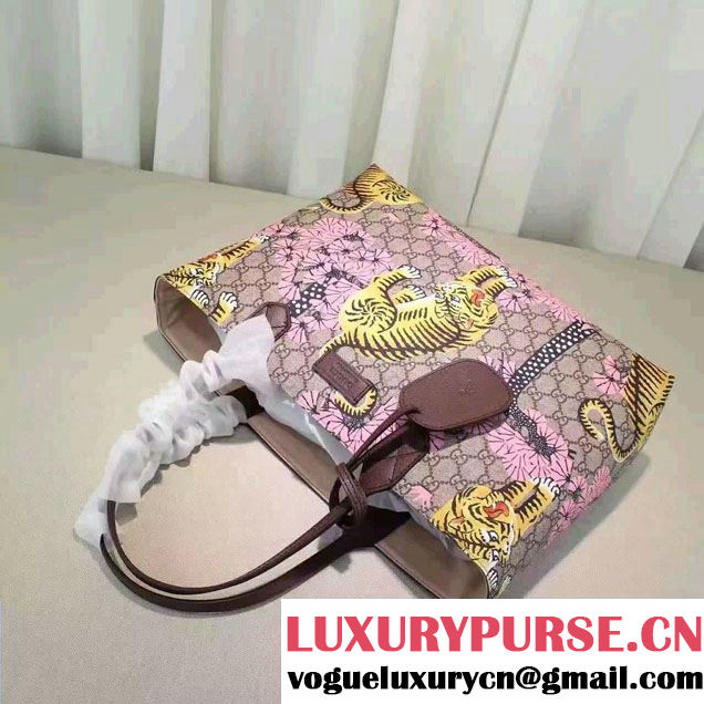 Gucci Bengal GG Supreme Tote Medium Bag 412096 Pink 2016