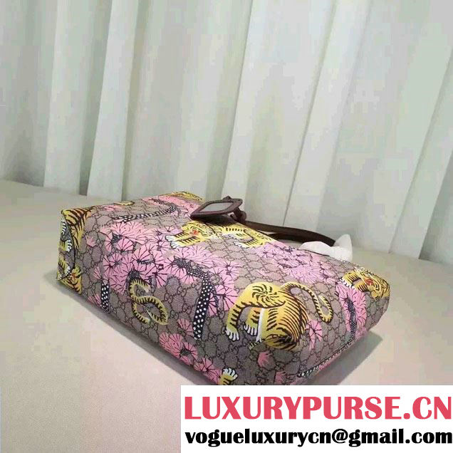 Gucci Bengal GG Supreme Tote Medium Bag 412096 Pink 2016