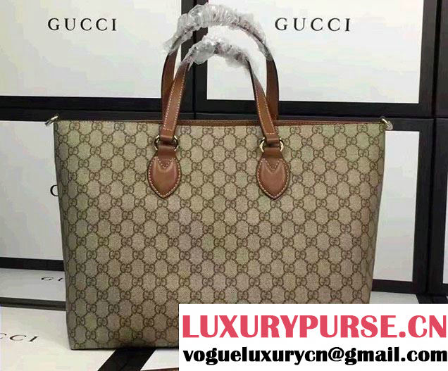 Gucci Soft GG Supreme Tote Bag 453705 Brown 2016