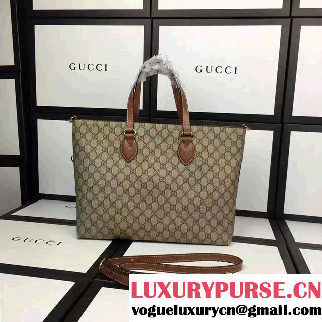 Gucci Soft GG Supreme Tote Bag 453705 Brown 2016
