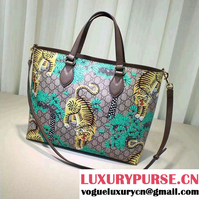 Gucci Soft GG Supreme Tote Bag 453705 Bengal Green 2016