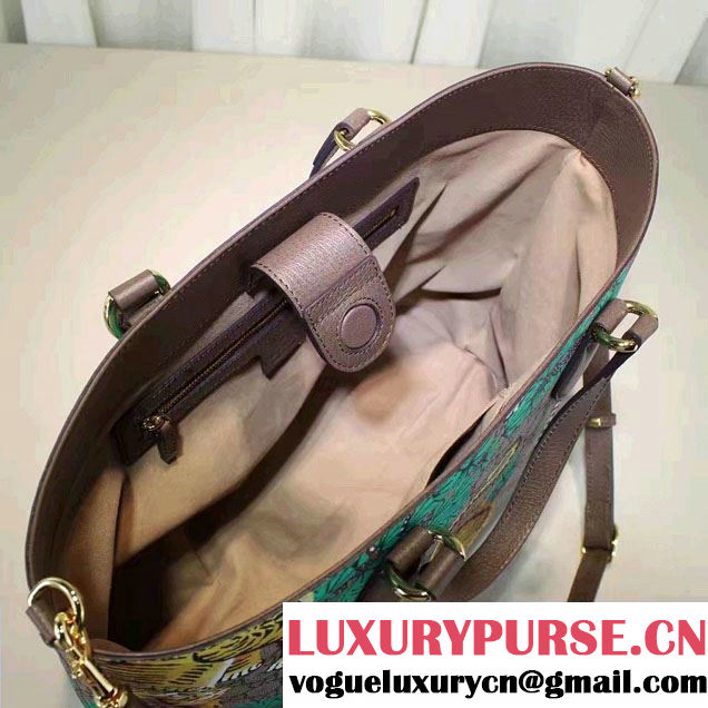 Gucci Soft GG Supreme Tote Bag 453705 Bengal Green 2016