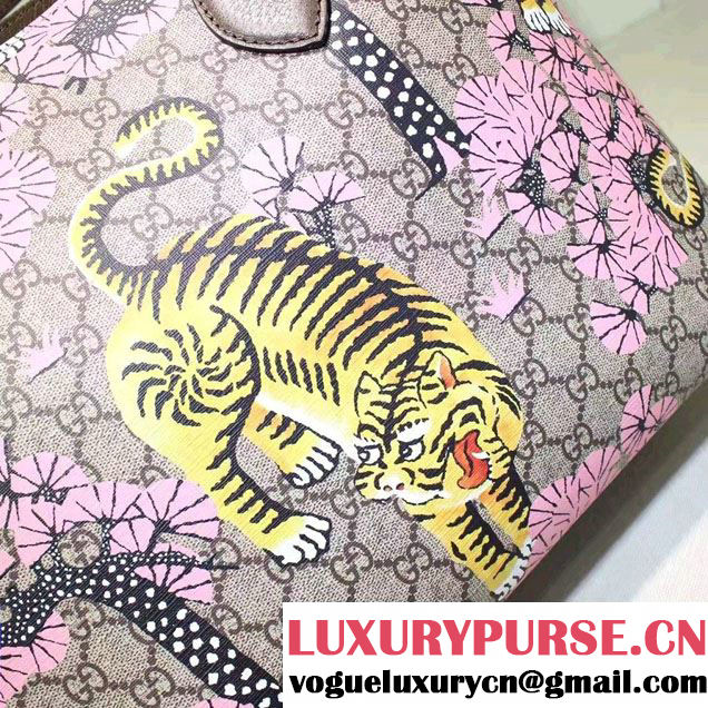 Gucci Soft GG Supreme Tote Bag 453705 Bengal Pink 2016