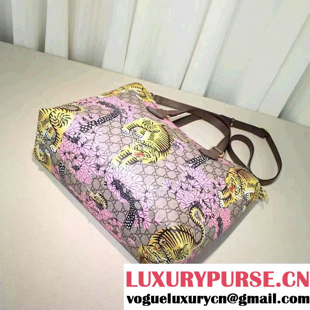 Gucci Soft GG Supreme Tote Bag 453705 Bengal Pink 2016