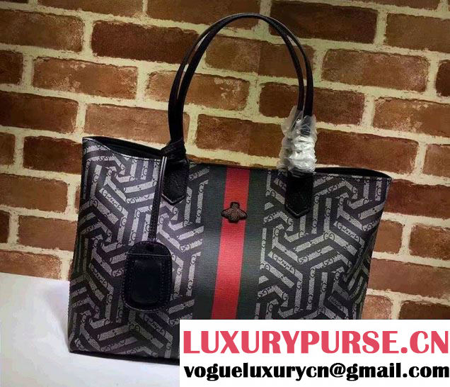 Gucci GG Supreme Web Medium Tote Bag 429002 Caleido Web Bee 2016