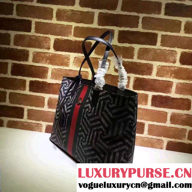 Gucci GG Supreme Web Medium Tote Bag 429002 Caleido Web Bee 2016