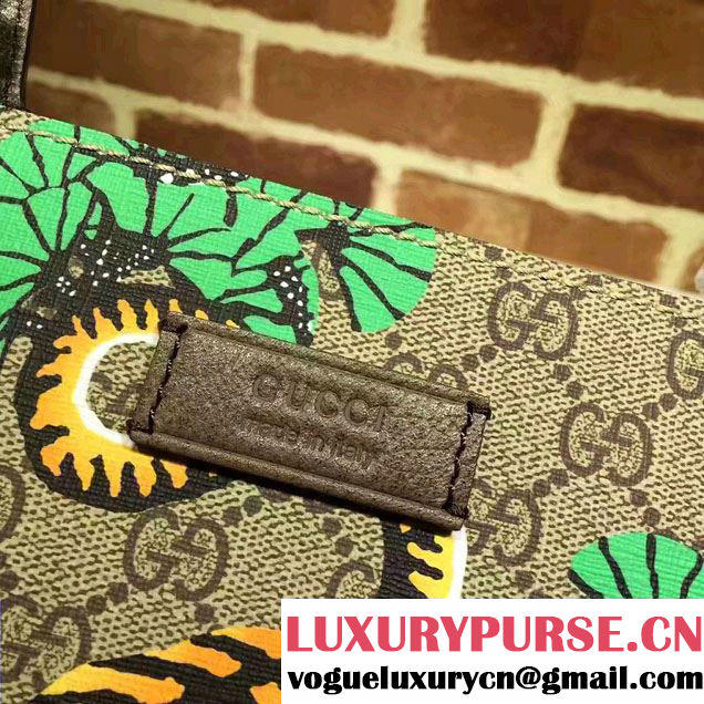 Gucci GG Supreme Web Medium Tote Bag 429002 Bengal Green 2016