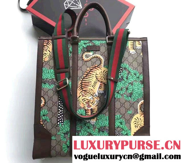 Gucci GG Supreme Tote Bag 406387 Bengal Green 2016