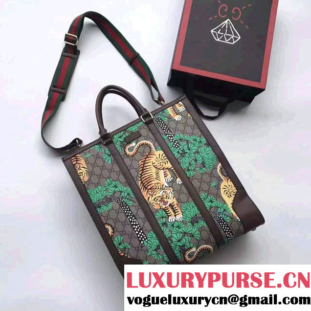 Gucci GG Supreme Tote Bag 406387 Bengal Green 2016