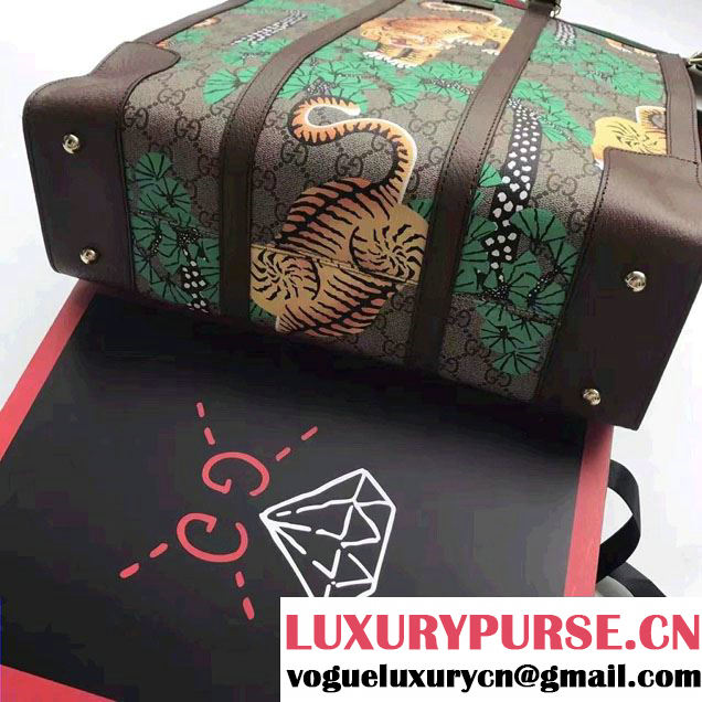 Gucci GG Supreme Tote Bag 406387 Bengal Green 2016
