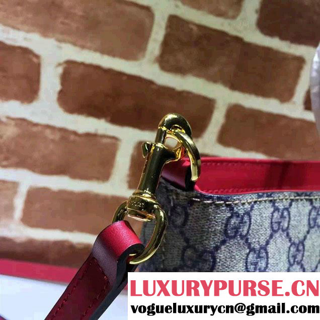 Gucci GG Supreme Canvas Tote Small Bag 432124 Blue/Red 2016
