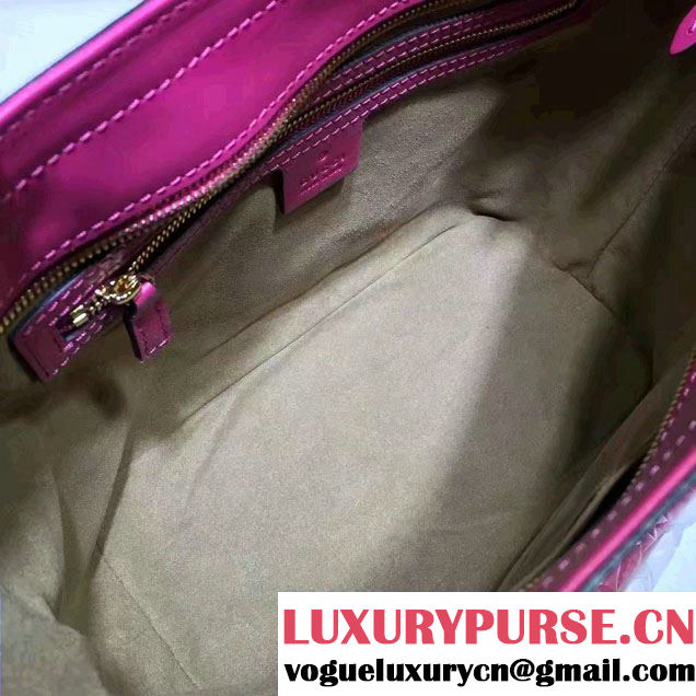 Gucci GG Supreme Canvas Tote Small Bag 432124 Red/Fuchsia 2016