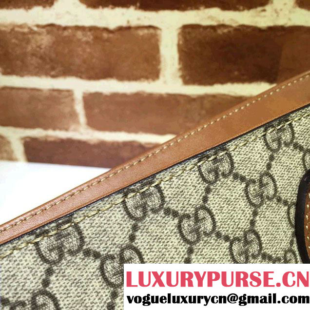 Gucci GG Supreme Canvas Tote Small Bag 432124 Brown 2016