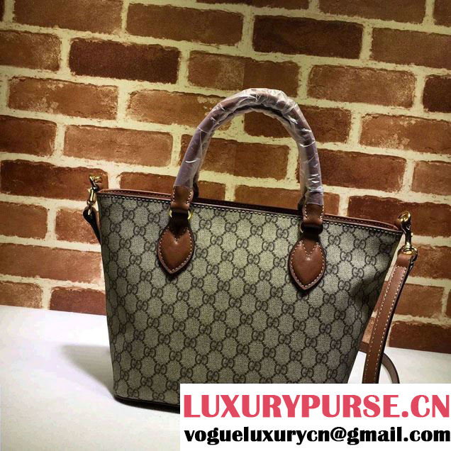 Gucci GG Supreme Canvas Tote Small Bag 432124 Brown 2016