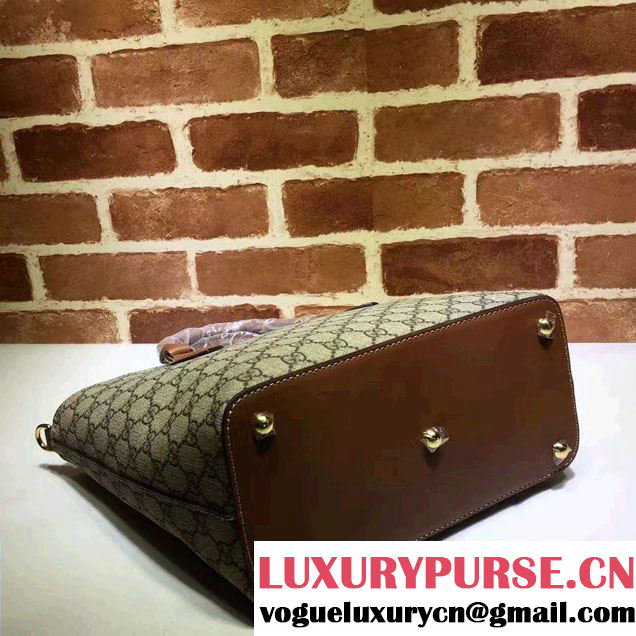 Gucci GG Supreme Canvas Tote Small Bag 432124 Brown 2016