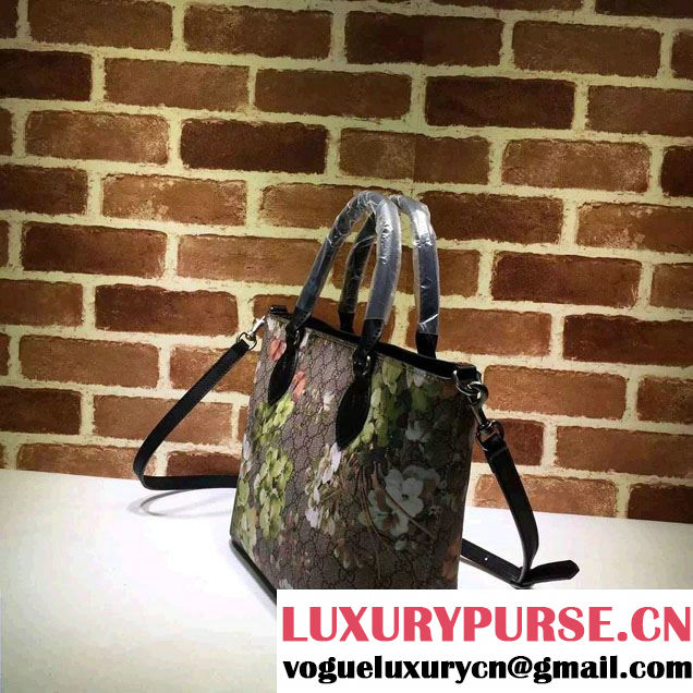 Gucci GG Supreme Canvas Tote Small Bag 432124 Green Blooms 2016