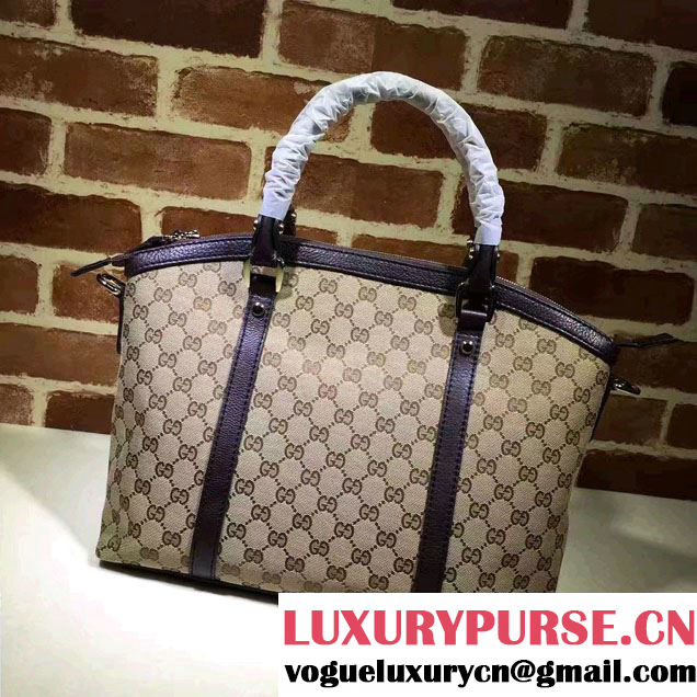 Gucci GG Canvas Convertible Tote Bag 341503 Coffee 2016