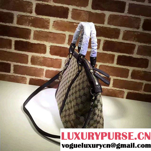 Gucci GG Canvas Convertible Tote Bag 341503 Coffee 2016
