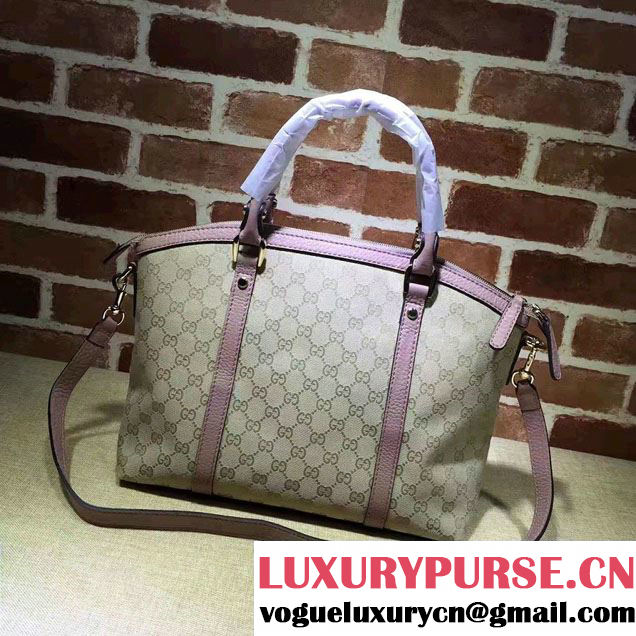Gucci GG Canvas Convertible Tote Bag 341503 Nude Pink 2016