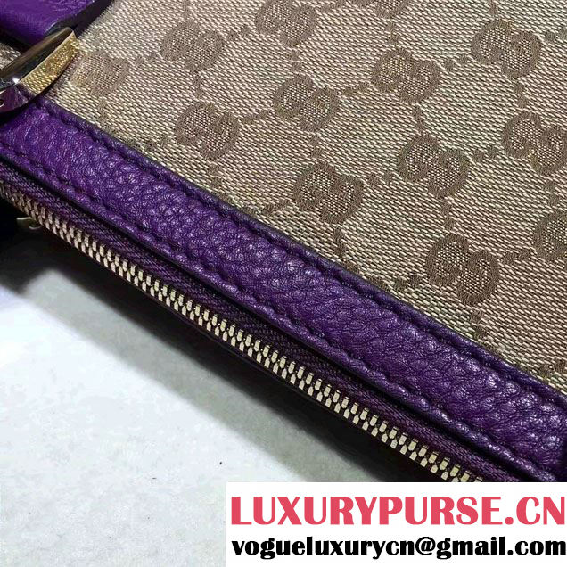 Gucci GG Canvas Convertible Tote Bag 341503 Purple 2016