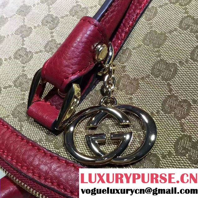 Gucci GG Canvas Convertible Tote Bag 341503 Red 2016