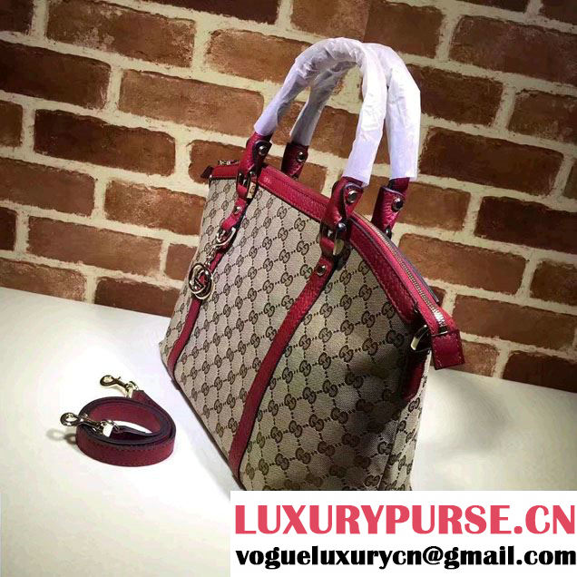 Gucci GG Canvas Convertible Tote Bag 341503 Red 2016