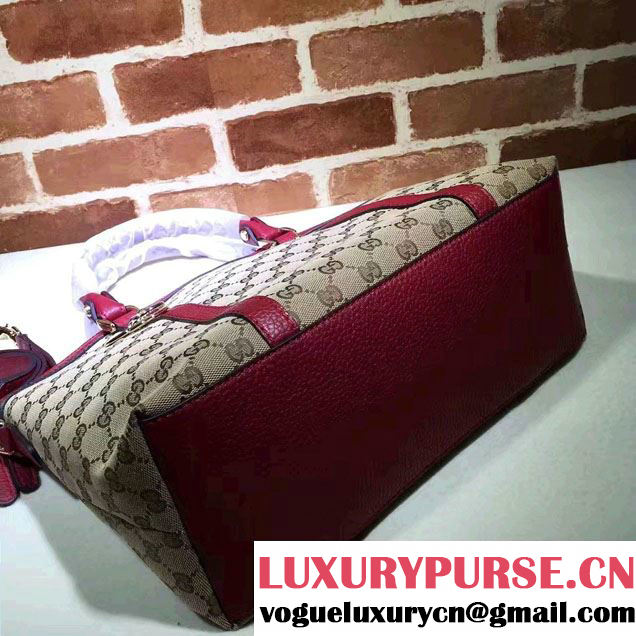 Gucci GG Canvas Convertible Tote Bag 341503 Red 2016