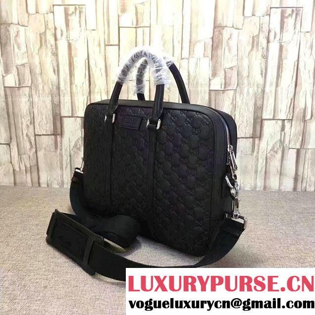 Gucci Signature Leather Briefcase Medium Bag 435322 2016