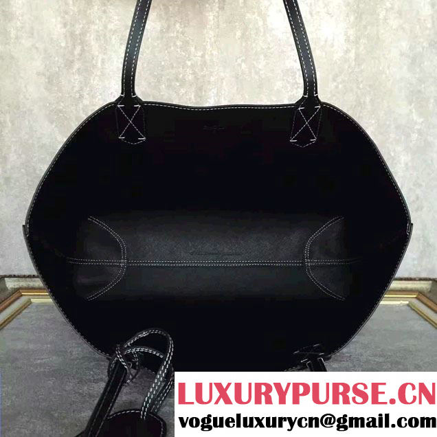 Gucci Reversible GG Leather Tote Medium Bag 368568 Black 2016