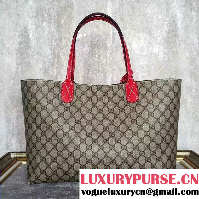 Gucci Reversible GG Leather Tote Medium Bag 368568 Red 2016