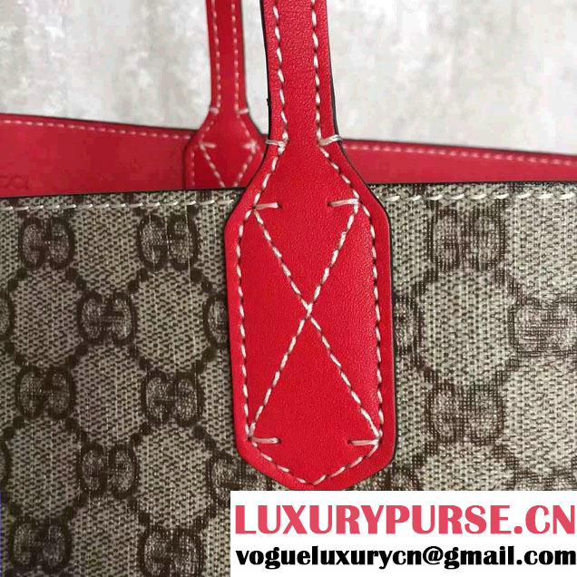 Gucci Reversible GG Leather Tote Medium Bag 368568 Red 2016