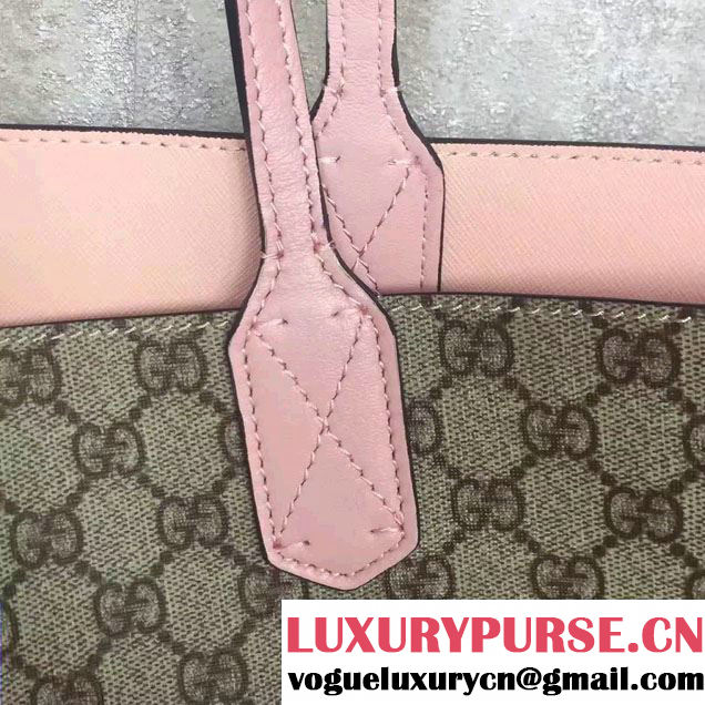 Gucci Reversible GG Leather Tote Medium Bag 368568 Pink 2016
