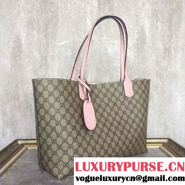 Gucci Reversible GG Leather Tote Medium Bag 368568 Pink 2016