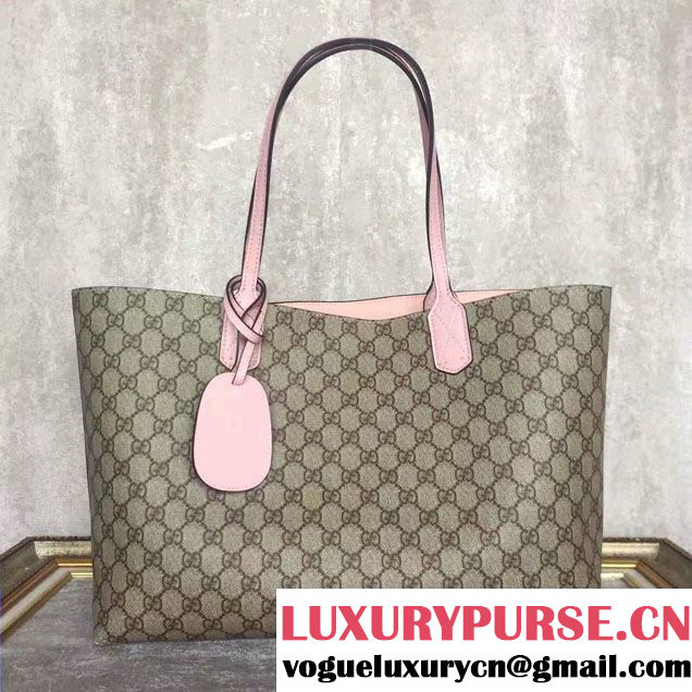 Gucci Reversible GG Leather Tote Medium Bag 368568 Pink 2016