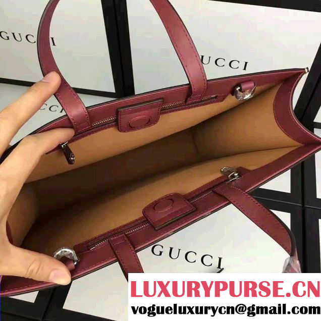 Gucci Soft GG Supreme Tote Bag 450950 Red Blooms Print 2016