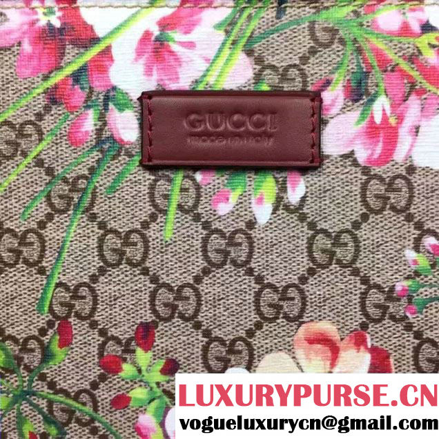 Gucci Soft GG Supreme Tote Bag 450950 Red Blooms Print 2016
