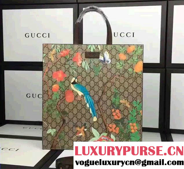 Gucci Soft GG Supreme Tote Bag 450950 Tian Print 2016