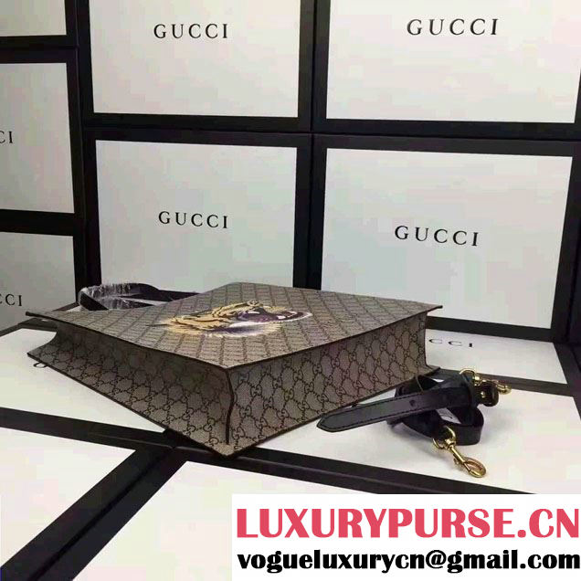 Gucci Soft GG Supreme Tote Bag 450950 Tiger And L'Aveugle Par Amour Print 2016